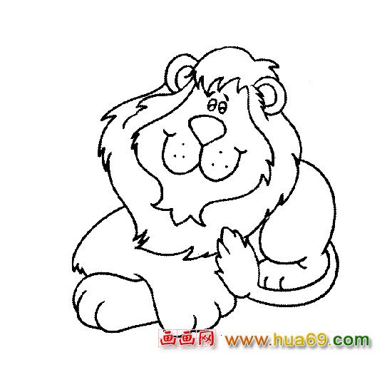 动物简笔画:可爱的狮子