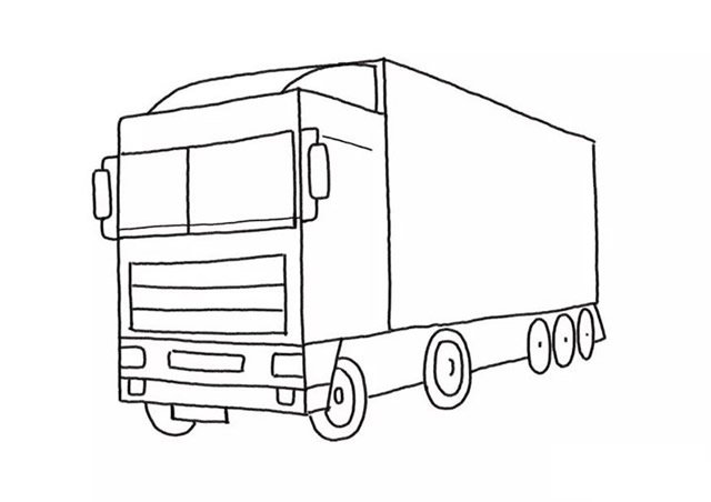 大卡车简笔画