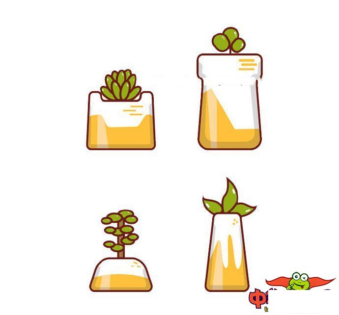 盆栽植物简笔画大全带颜色,超可爱的小盆栽简笔画