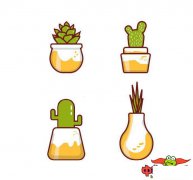 盆栽植物简笔画大全带颜色，超可爱的小盆栽简