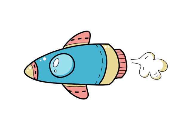 卡通飞船简笔画