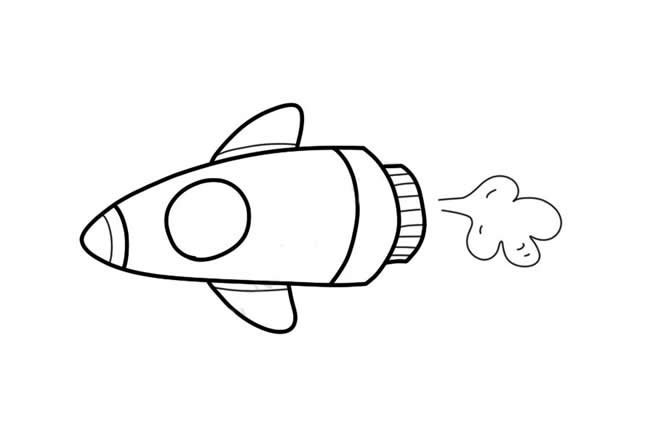 卡通飞船简笔画