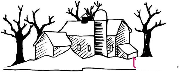 风景简笔画，小房子简笔画