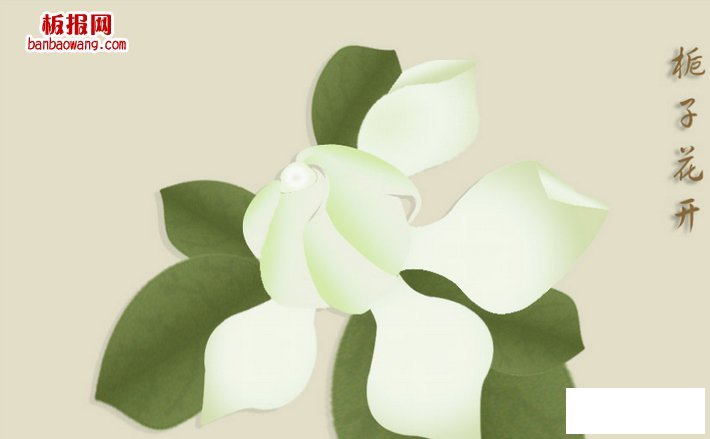 儿童学画植物栀子花儿的简单画法