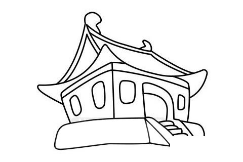 寺庙简笔画图片