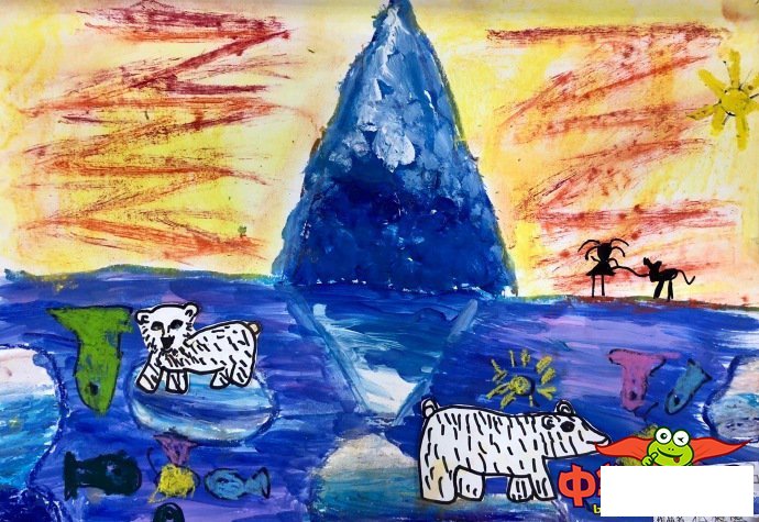 关于北极熊的儿童画图片,超可爱的北极熊