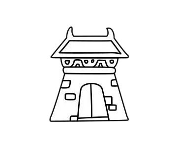 寺庙简笔画图片