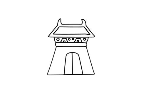 寺庙简笔画图片