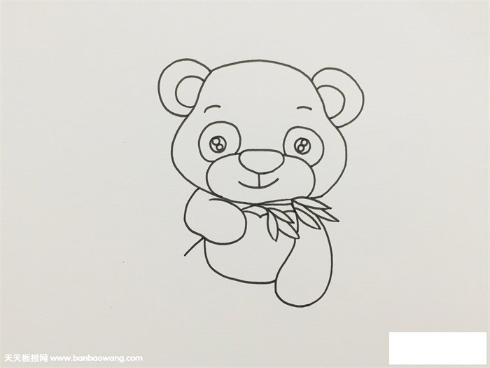怎么画熊猫吃竹子