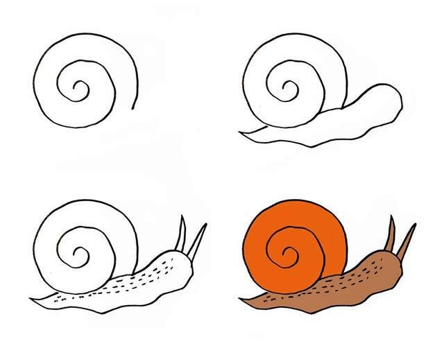 蜗牛简笔画