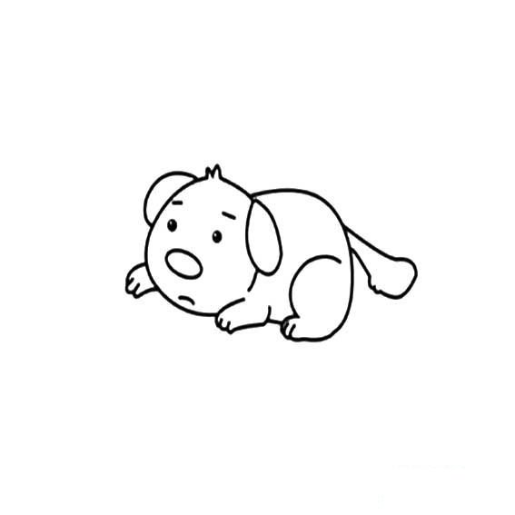 小狗伤心的简单画法