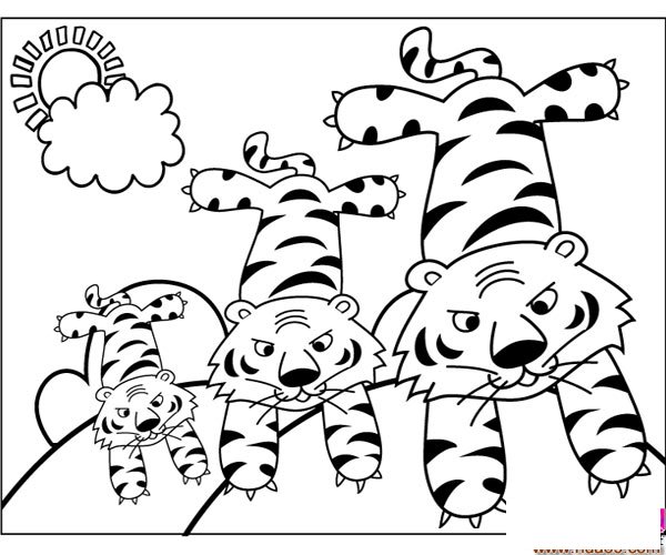 幼儿简笔画：小老虎的一家