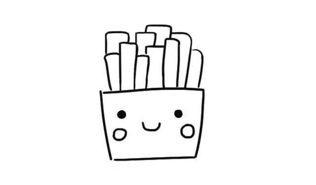 卡通薯条简笔画