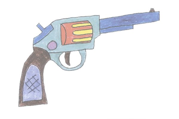 左轮手枪简笔画图片