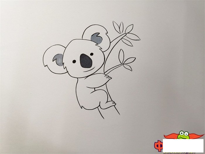 抱着树的考拉简笔画