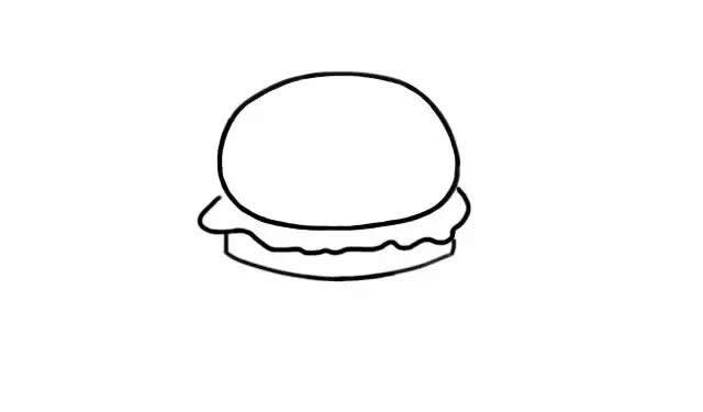 汉堡简笔画步骤图