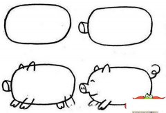 可爱的猪怎么画简笔画,猪简笔画图片大全步骤