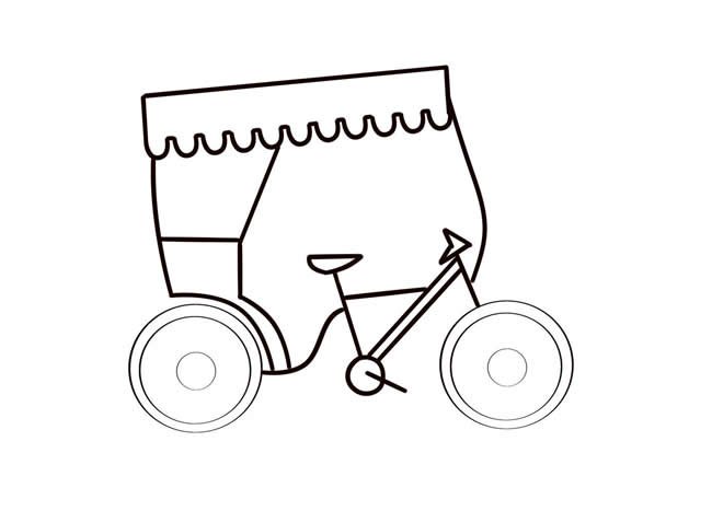 人力三轮车简笔画