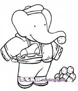 大象坐热气球的简笔画