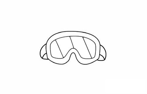 滑雪镜简笔画图片步骤五