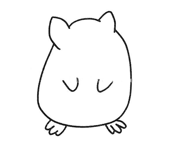 龙猫简笔画步骤3