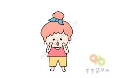 丸子头小女孩简笔画图片