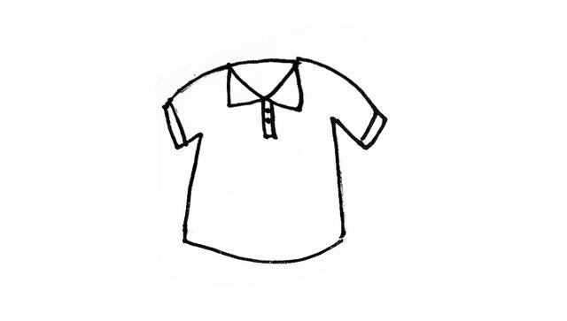 半袖衫简笔画的画法步骤图片