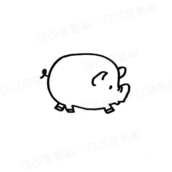 一只小猪怎样画