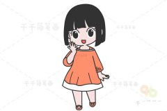 简笔画人物少女 简单又漂亮