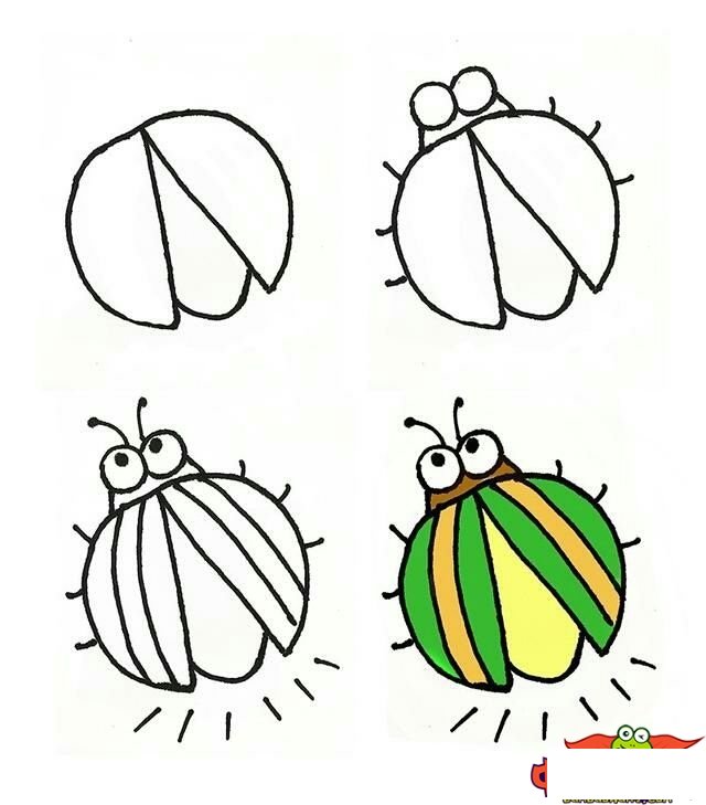 昆虫简笔画大全带颜色,简单的昆虫怎么画