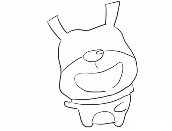 大笑的狗狗简笔画