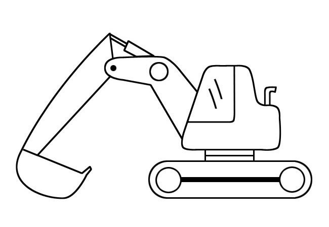 挖土机简笔画图片