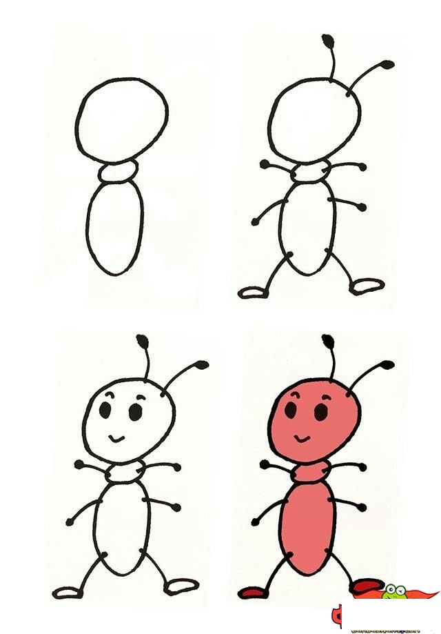 昆虫简笔画大全带颜色,简单的昆虫怎么画