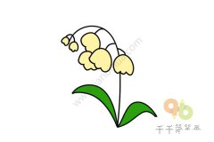 铃兰花简笔涂色画