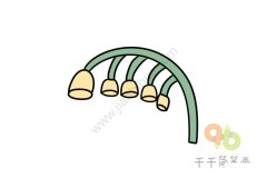 铃兰花简笔画步骤图