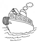 轮船交通工具简笔画步骤图片大全三