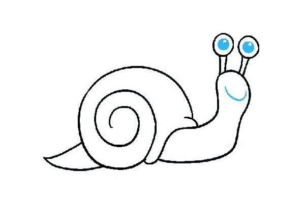 蜗牛简笔画绘画步骤图教程