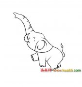 简笔画：奔跑的大象4