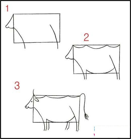 牛的简笔画画法步骤