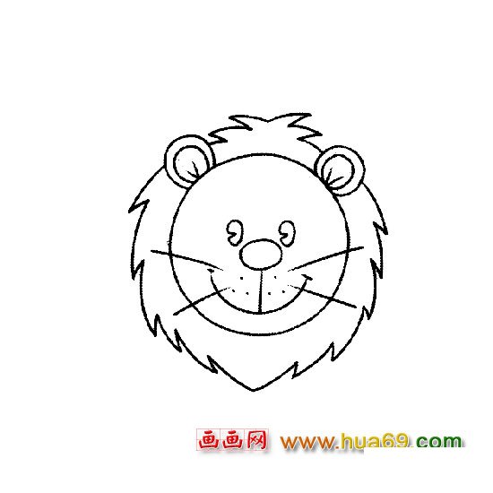 动物简笔画:狮子头像