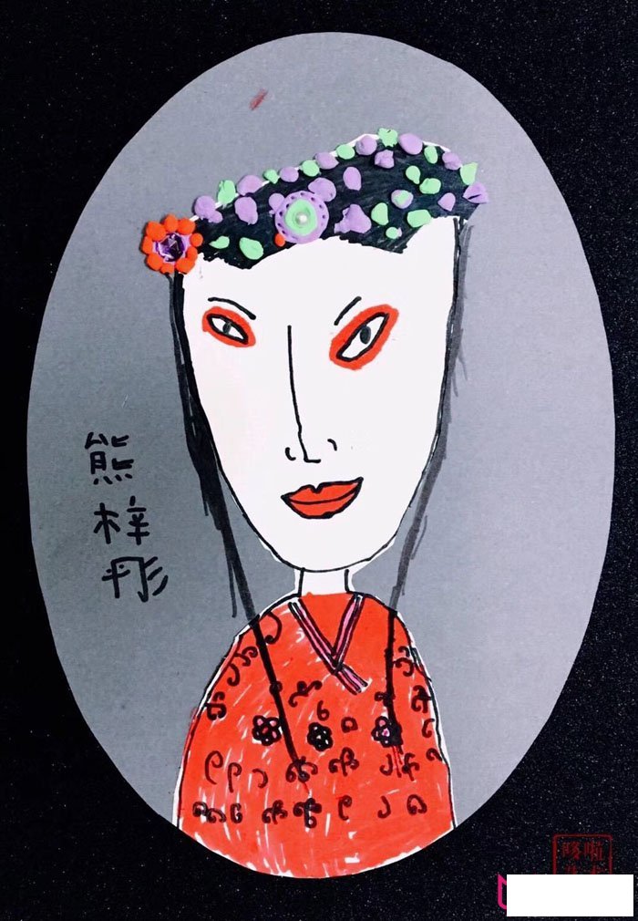 好看的儿童画作品,生旦与花旦