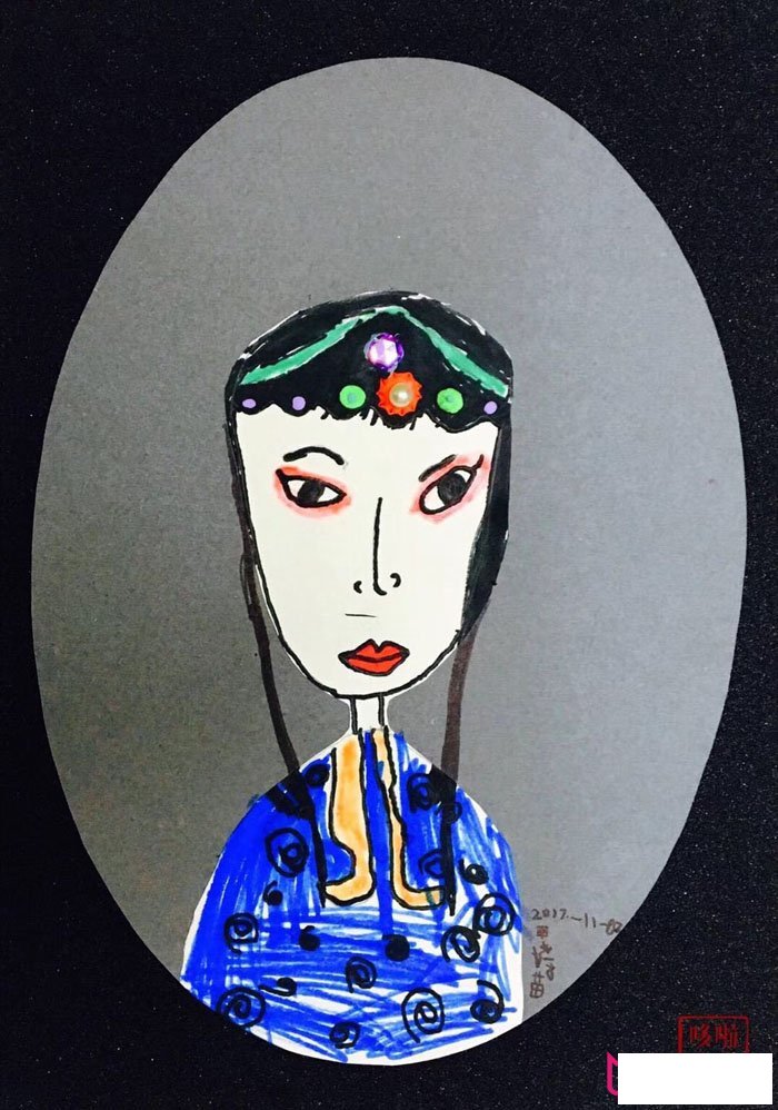 好看的儿童画作品,生旦与花旦