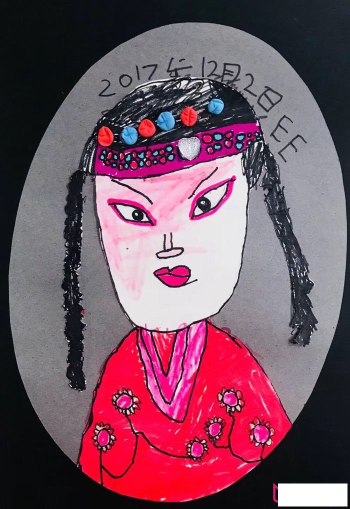 好看的儿童画作品,生旦与花旦