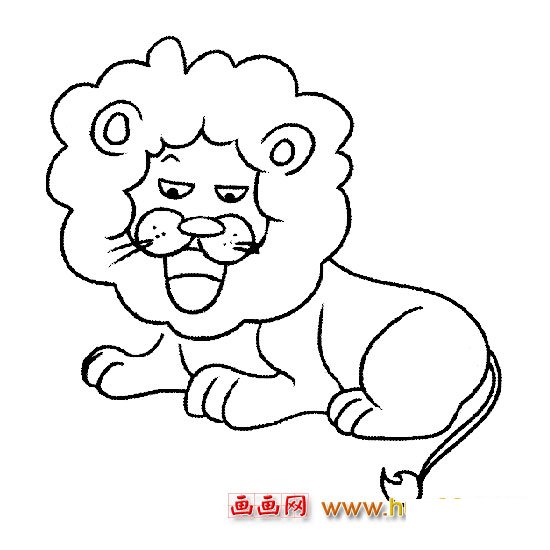 动物简笔画:可爱的狮子2
