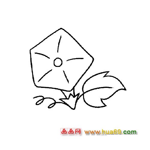 大笑的牵牛花│花卉简笔画