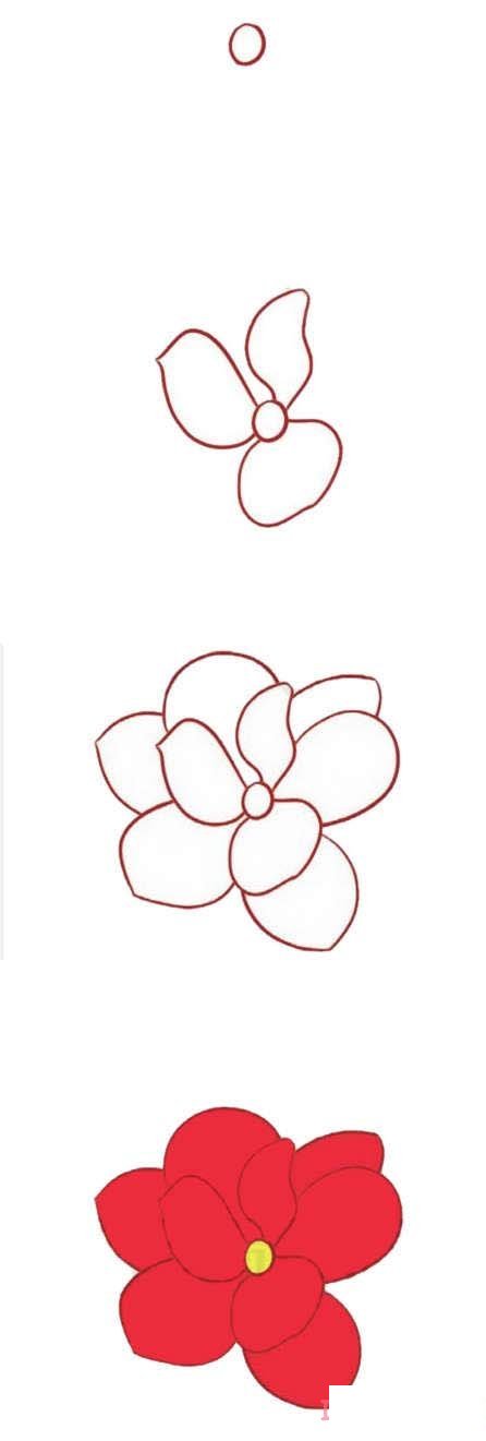 玉兰花的画法步骤图带颜色 玉兰花简笔画图片