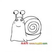 简笔画：张望的小蜗牛1