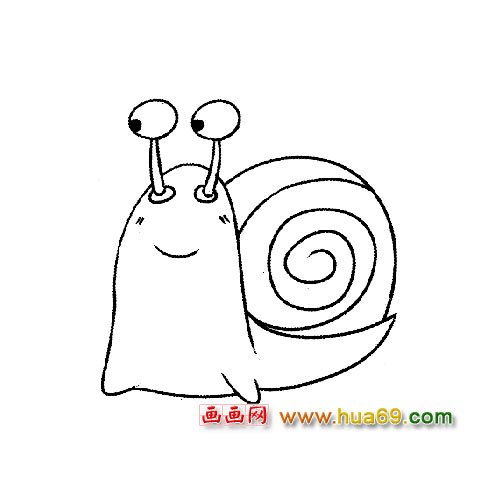 简笔画：张望的小蜗牛1
