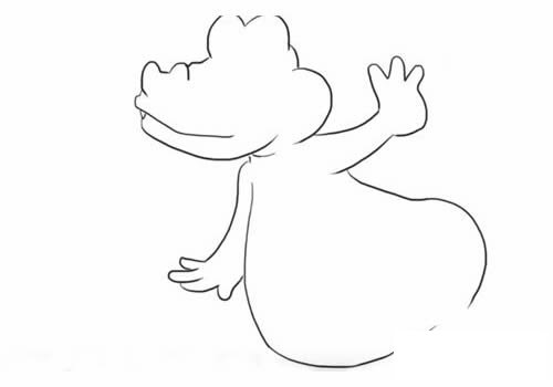 卡通鳄鱼简笔画的画法步骤图解