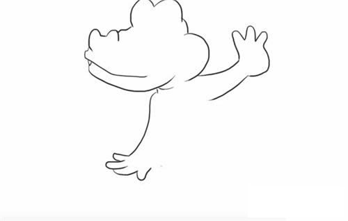 卡通鳄鱼简笔画的画法步骤图解